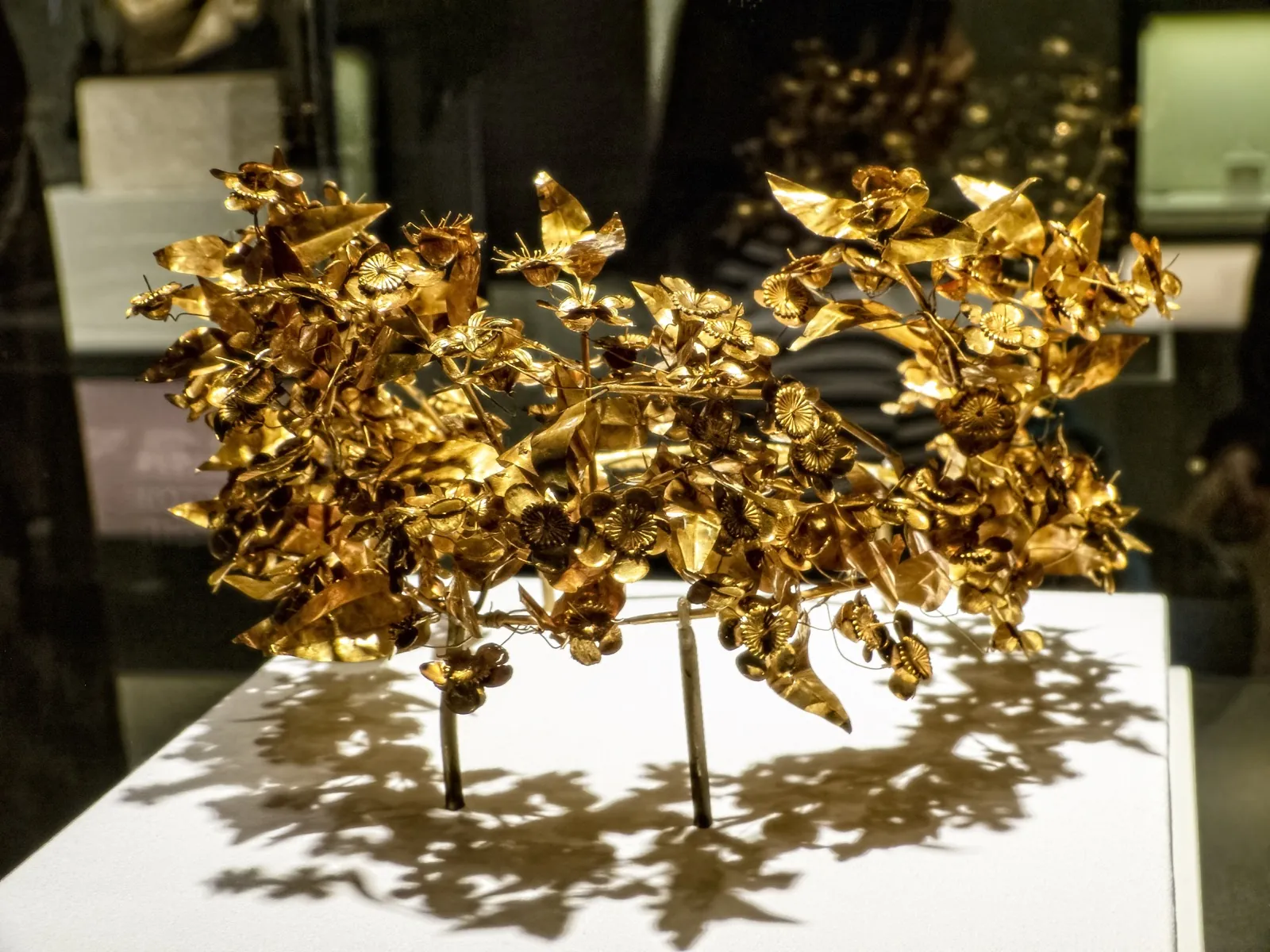 A gold myrtle funerary wreath from the antechamber of the Tomb of Philip II.